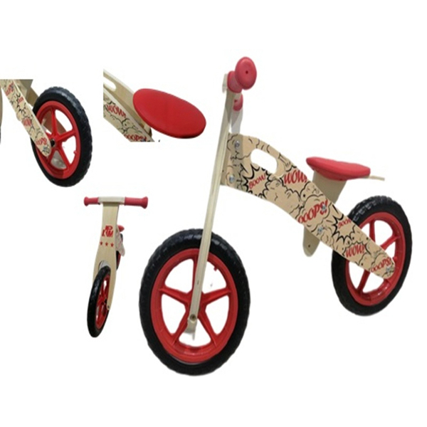 BICICLETA DE BALANCE DE MADERA ROJO
