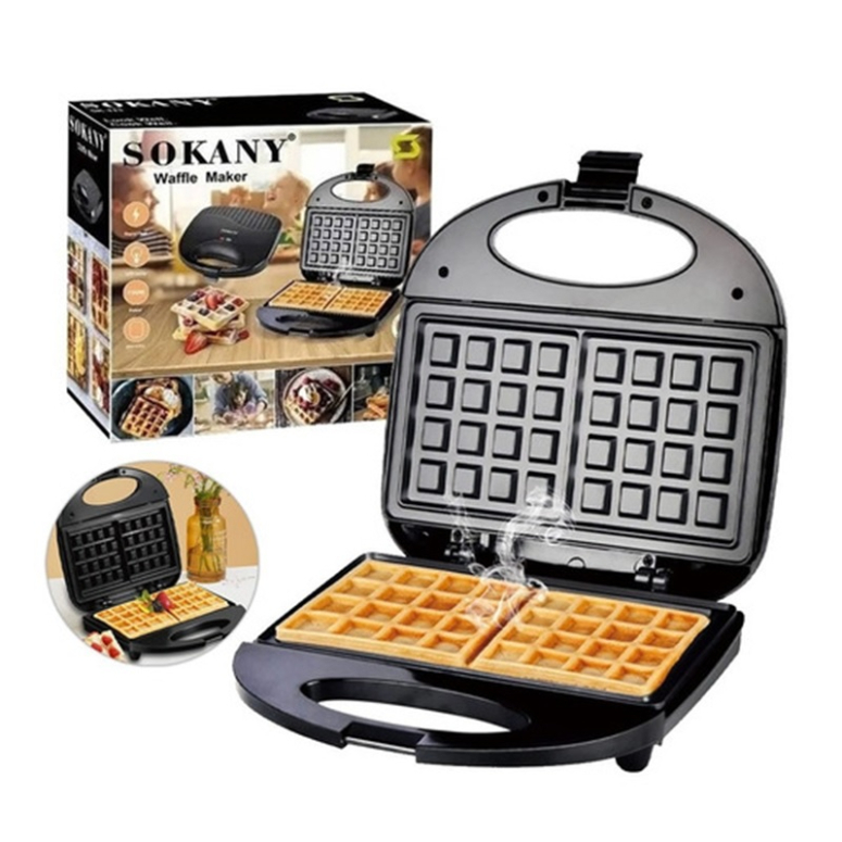 WAFFLERA ELECTRICA ANTIADHERENTE 750W