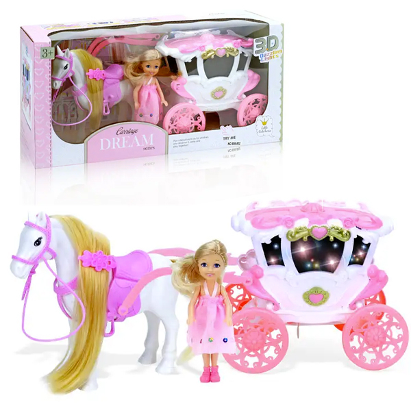 SET DE MUNECA Y CARRUAJE CON ACCESORIOS