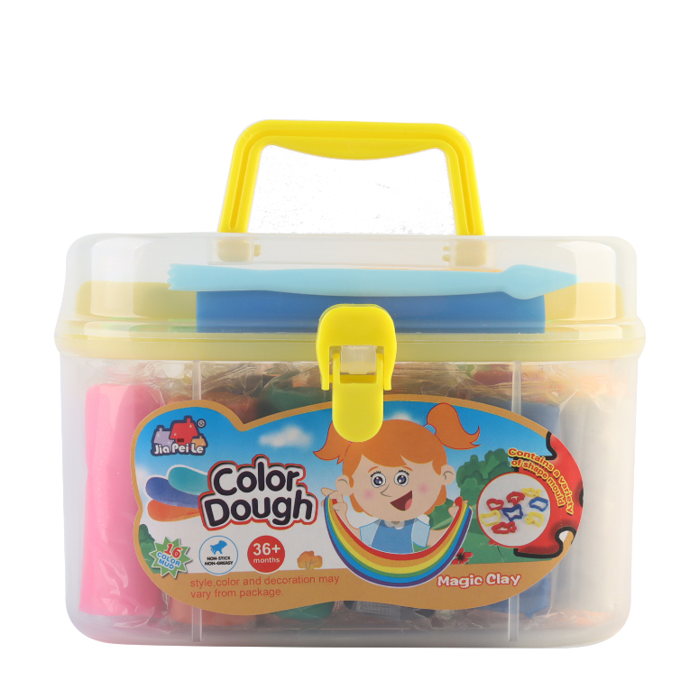 CAJA MAGICA CON 16 MASAS Y MOLDES Y ACCESORIOS 