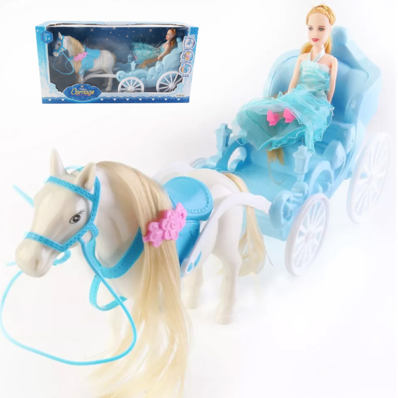 SET DE MUNECA Y CARRUAJE CON ACCESORIOS 37CM