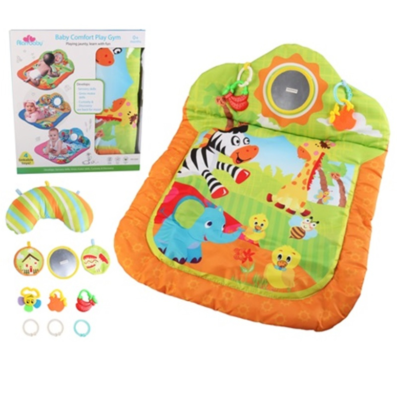 JUEGO DE ALFOMBRA NARANJO BEBE CON ESPEJO