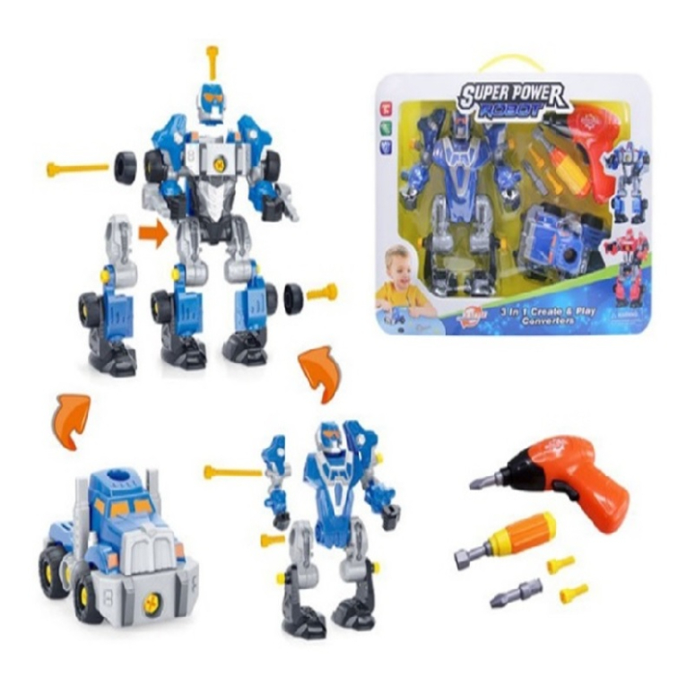 ROBOT TRANSFORMA EN AUTO Y ENSAMBLA