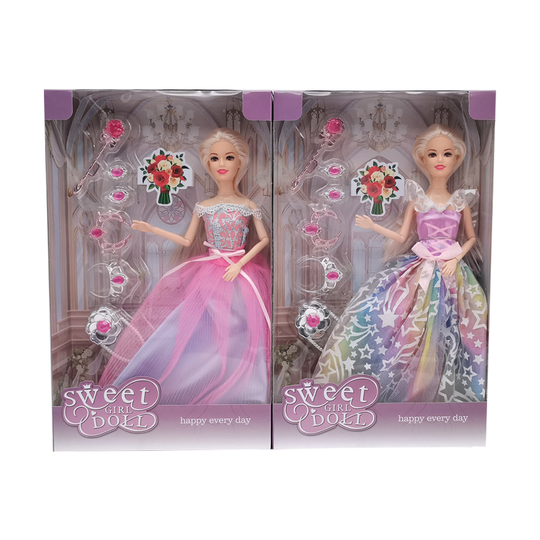 MUNECA PRINCESA CON ACCESORIOS Y VESTIDO EN CAJA