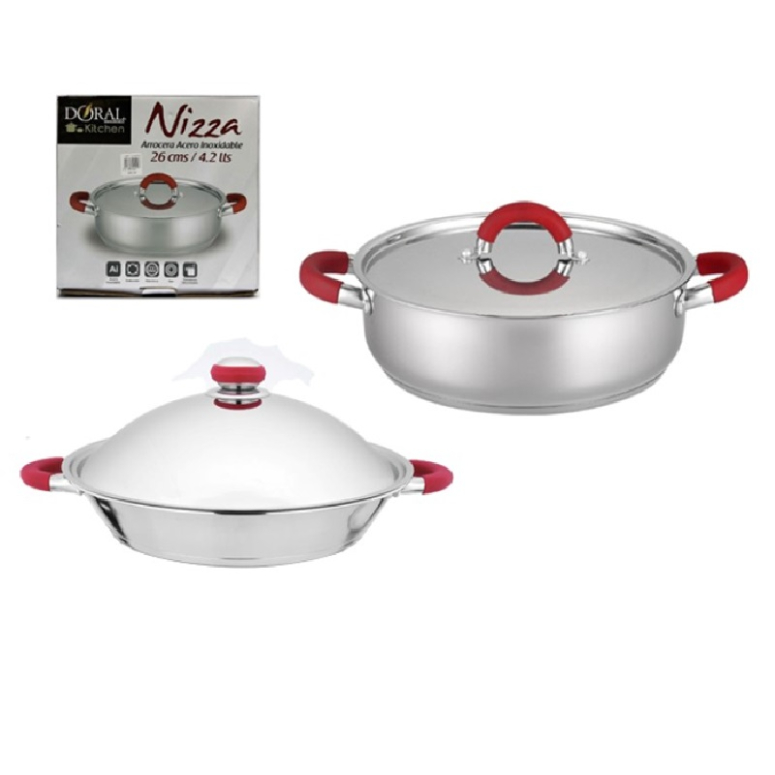 PAELLERA ACERO Y ARROCERA 26 CMS MAM1769