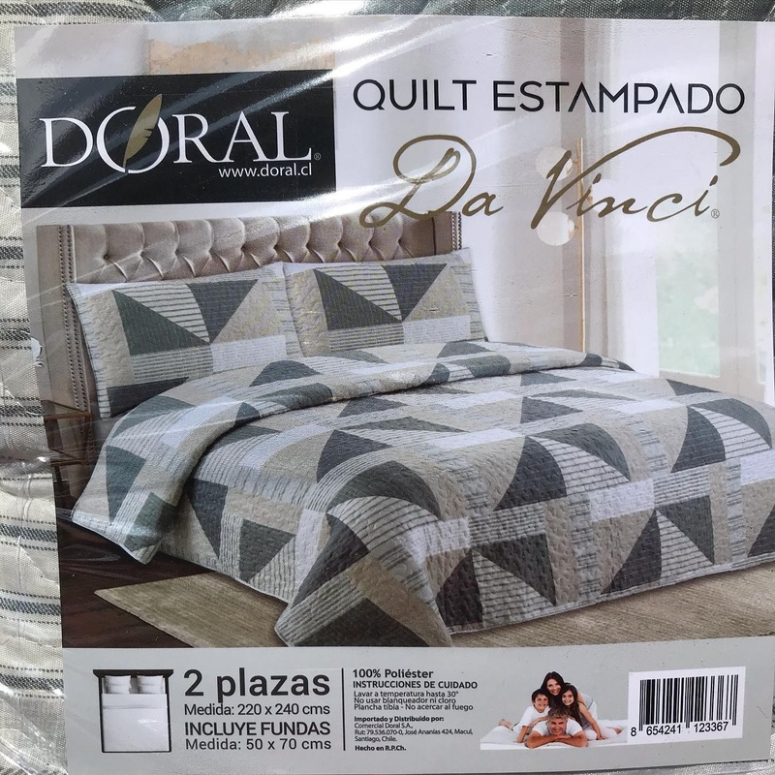 QUILT DA VINCI 2 PLAZAS INCLUYE FUNDAS 25002
