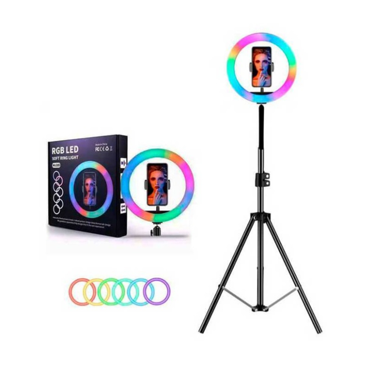 ARO DE LUZ 26 CM RGB CON TRIPODE