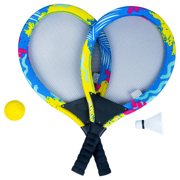 SET DE 2 RAQUETAS MULTICOLOR CON ACCESORIOS 