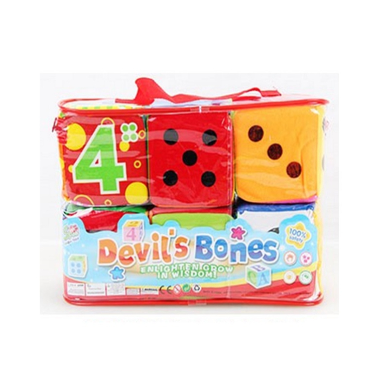 JUEGO DE 6 DADOS DIDACTICOS GRANDES EN BOLSO