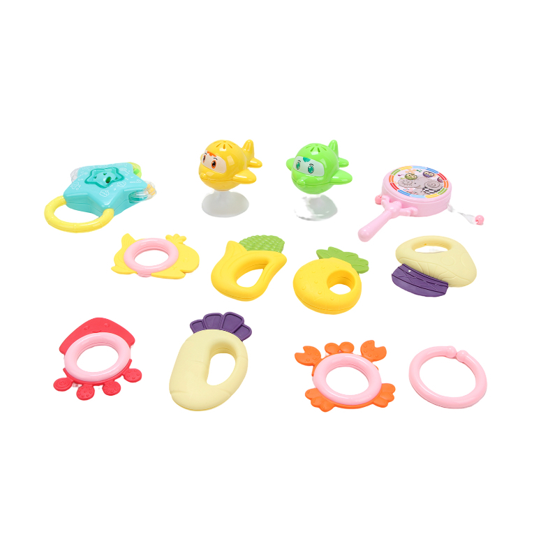 SONAJEROS Y MOREDEDORES 12 PIEZAS COLORES