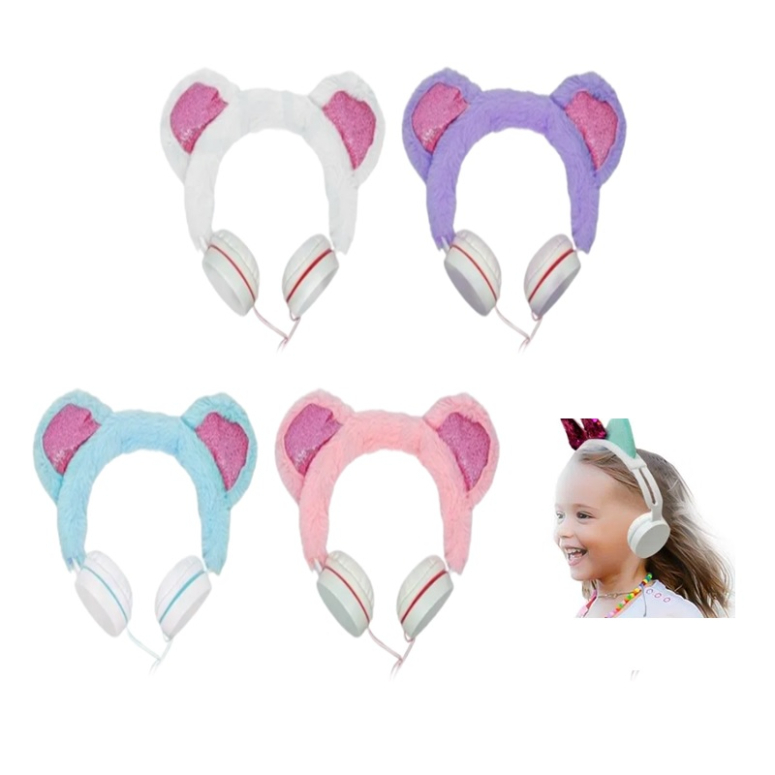 AUDIFONOS CINTILLO OREJAS PELUDAS Y CABLE