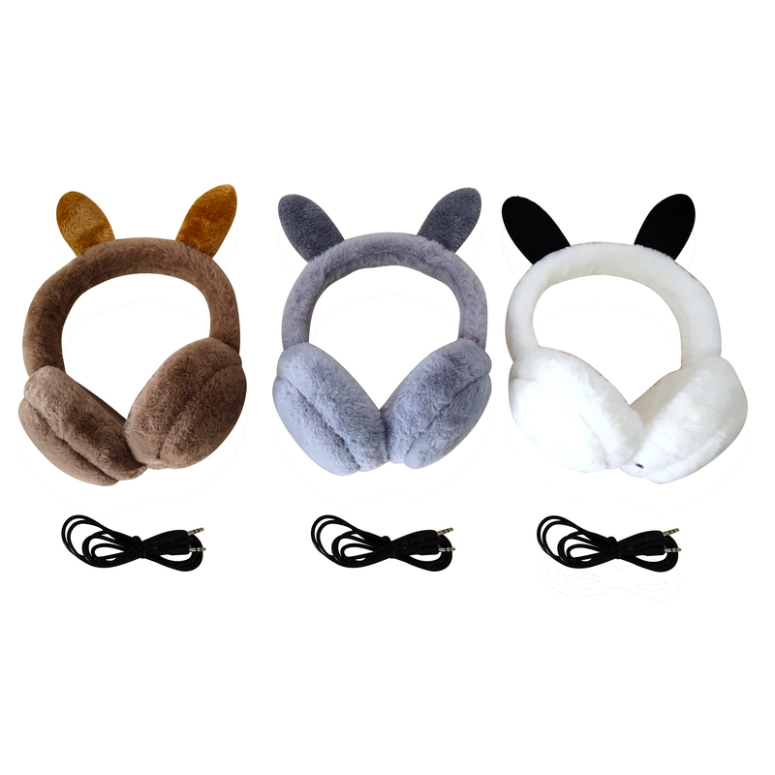 AUDIFONOS PELUDOS CON OREJAS 