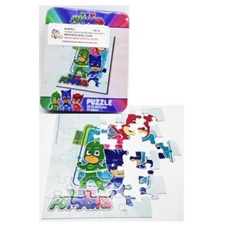 PJ MASK PUZZLE 24 PZAS MINI CAJA METAL