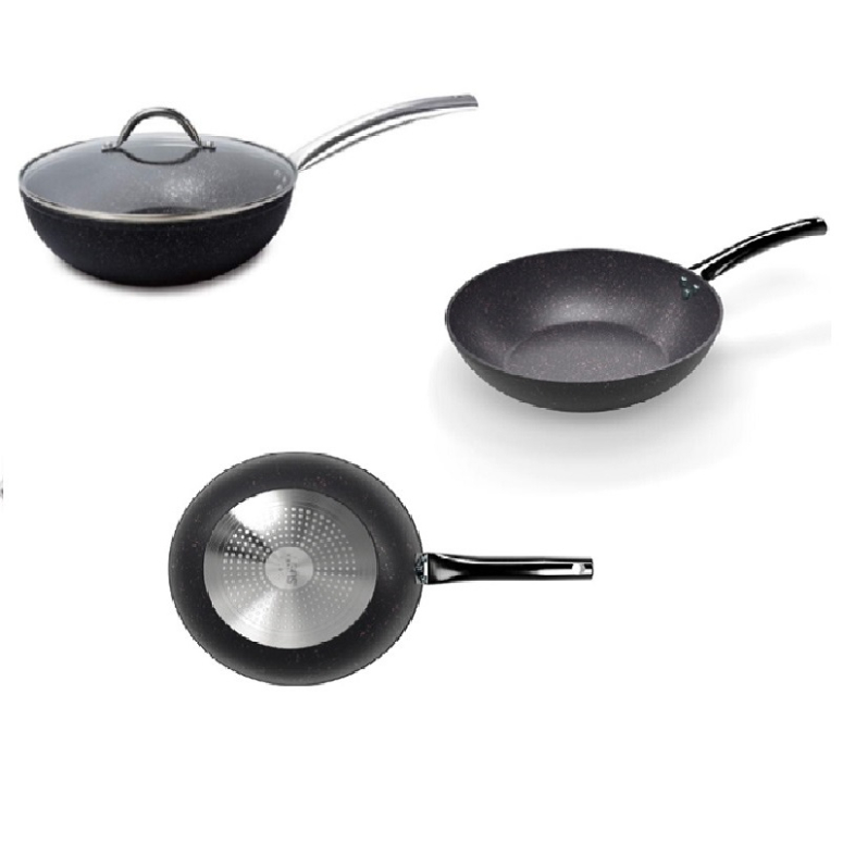 WOK 28CM ANTIADHERENTE 4MM CON TAPA WENS