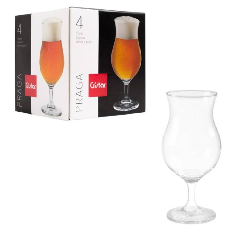 CRISTAR SET 4 COPAS CERVEZA PRAGA