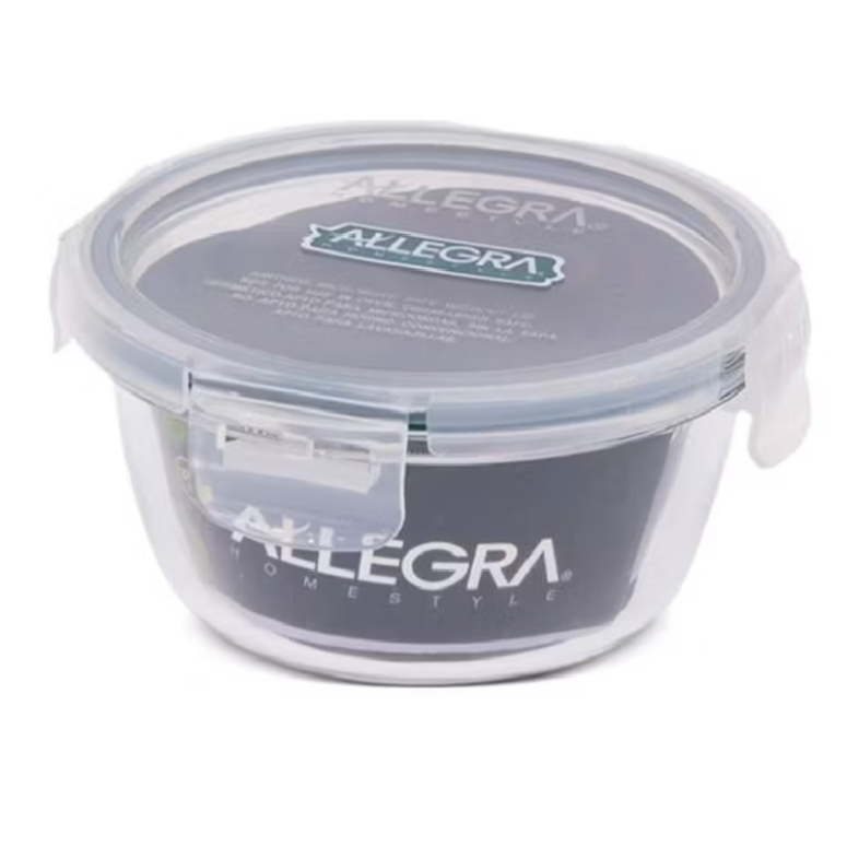 CONTENEDOR HERMETICO VIDRIO REDONDO 370ML