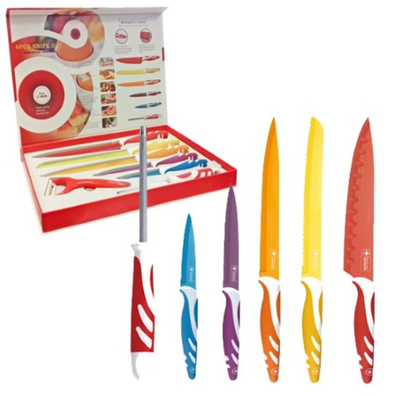 SET 6 CUCHILLOS CERAMICA COLORES