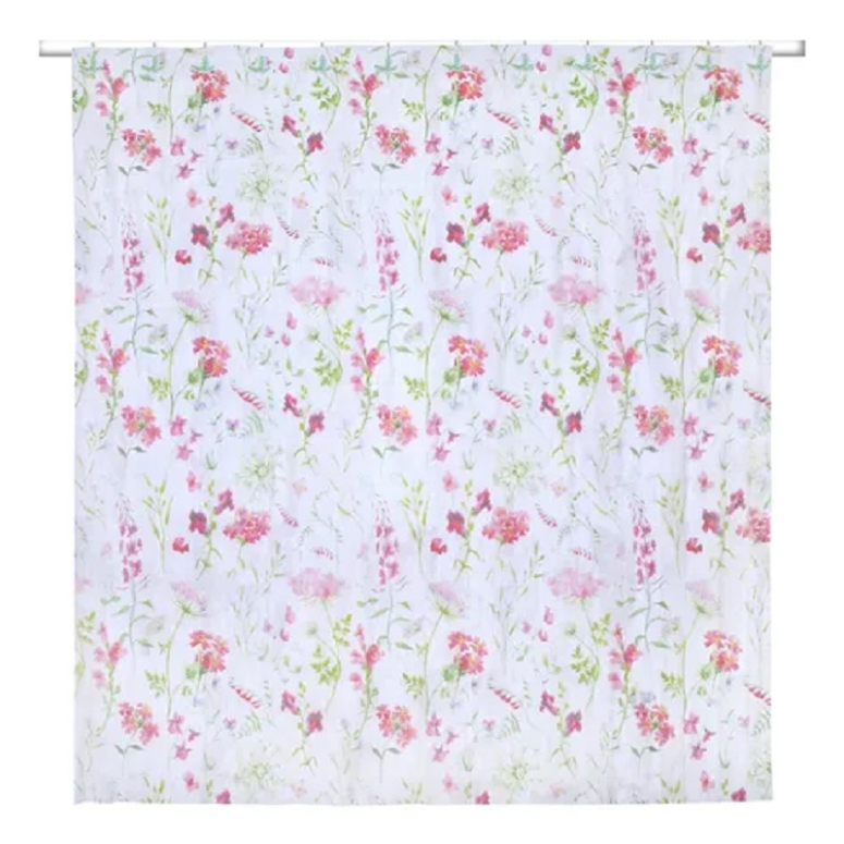 CORTINA JQD RUSTICA ARG 145X220 FLORAL CREMA ROJO